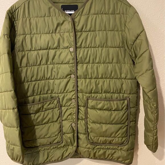 Everlane XS Olive Green Puffer Jacket - Picture 1 of 3